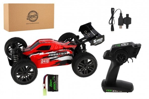 Auto RC Buggy Bonzai Jubatus terénní 30cm plast červené 2,4GHz na bat.+2xdob. pack v krab. 40x14x21