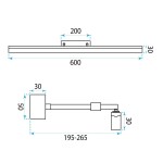 Koupelnové nástěnné LED svítidlo APP1870-1W 60cm CHROME OSW-66026