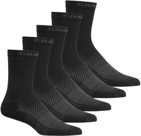 Běžecké ponožky CRAFT CORE Dry High - 5 párů - černá Velikost textilu: 34-36