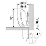 BLUM 70T453T.TL závěs, tenký materiál, Tip-on, Expando T, 110° (347990)