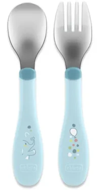 Chicco Sada příborů modrá / Dětské příbory / nerezová ocel / od 18 měsíců (CHI000669)