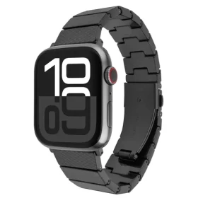 FIXED Resin Strap Carbon Black / Řemínek / pro Apple Watch 44/45/46/49 mm / pryskyřice / nastavitelná délka (FIXREST-434-CB)