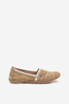 Elegantní Kožené Espadrilky S Pletením Béžovo-Zlaté Zazoo 10178 41