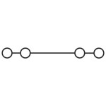 Weidmüller Z-series, Accessories, Cross-connector, For the terminals, No. of poles: 2 ZQV 2.5/2 1608860000-60 žlutá 60 ks