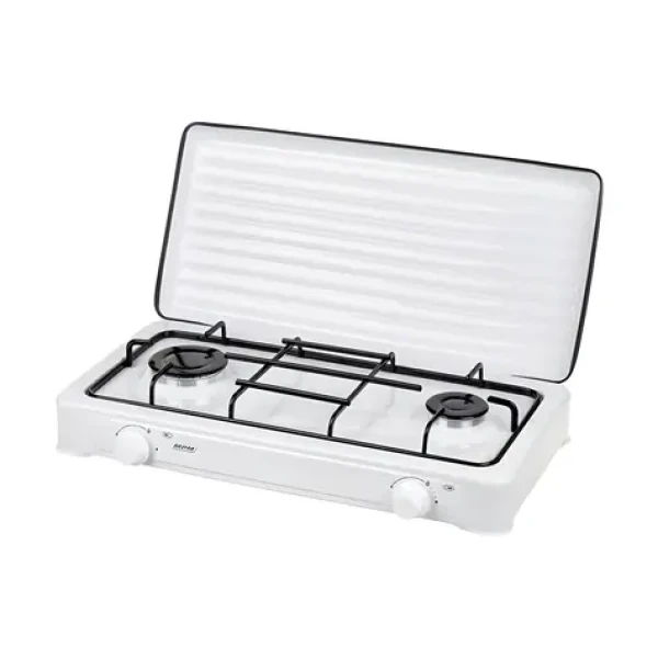 KN-02/1K bílá / Vařič / plynový / 2 plotny / 3900 W / 285 g/h (KN-02/1K)