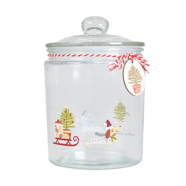 Det Gamle Apotek Skleněná dóza Christmas Holidays 21,8 m, čirá barva, sklo