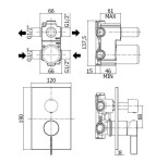 PAFFONI - Rock Sprchová podomítková baterie s přepínačem, 2 vývody, chrom RO018CR