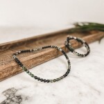 Pánský korálkový náhrdelník Sven - 6 mm matný Tyrkys a černý Onyx, Černá 45 cm