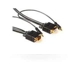 MicroConnect Kabel Full HD SVGA HD15 s Jack konektory M-F 5m černá / Full HD (1920x1080) @ 60Hz / 3.5mm Jack (MONGH5BMJ)