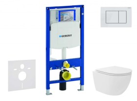 GEBERIT - Duofix Set předstěnové instalace, kompaktního klozetu Oudee Vortex a sedátka softclose, tlačítko Sigma30, bílá/bílá mat SANI11CA3167