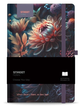 Blok A6, 100l, 80g, linkovaný - Flowers Blossom s gumou