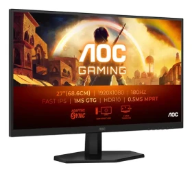 27" AOC Gaming 27G42E černá / Monitor / Fast IPS / 1920x1080 / 16:9 / 180Hz / 1ms / 1000:1 / 300cd-m2 / HDMI + DP / VESA (27G42E)