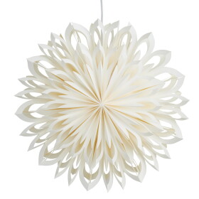 Watt & Veke Závěsná svítící hvězda Clara white 50 cm, krémová barva, papír