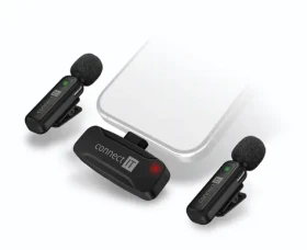 CONNECT IT CMI-1011-BK Sada 2ks bezdrátových mikrofonů ClipMic s USB-C přijímačem černá / USB-C konektor (CMI-1011-BK)