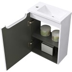 CERANO - Umyvadlová skříňka pro WC Sora - bílá matná + umyvadlo z lit. mramoru - bílá matná - 40x57,5x22 CER-999982