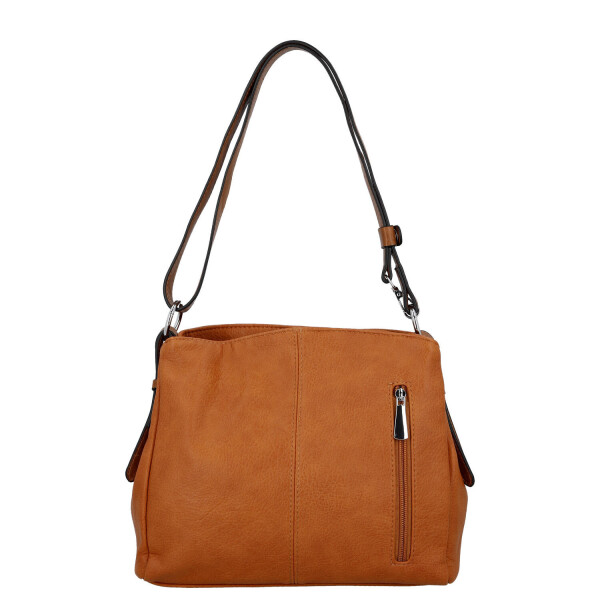 Trendy dámská koženková crossbody kabelka Julianna, hnědá