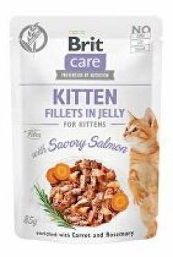 Brit Care Cat Fillets in Jelly Kitten with Salmon 85g + Množstevní sleva