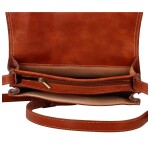 Prostorná dámská kožená crossbody taška Melinda, koňaková
