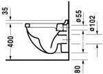 DURAVIT - Starck 3 Závěsné WC, bílá 2202090000