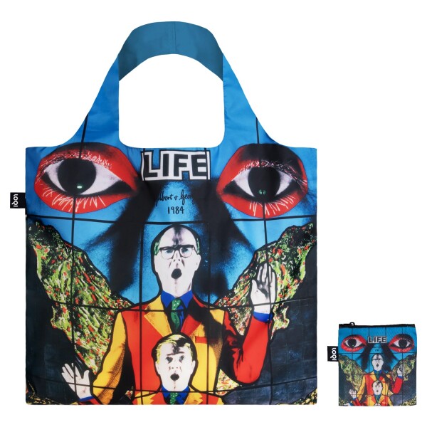 Skládací nákupní taška LOQI GILBERT & GEORGE Death, Hope, Life, Fear