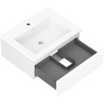 MEXEN/S - Rivel koupelnová skříňka 60 cm s umyvadlem Otis, 1 šuplík, reliéf , bílá mat 91A20-06023-1-BF01-W18M01