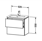 DURAVIT - L-Cube Umyvadlová skříňka Compact, 55x62x39 cm, 2 zásuvky, lesklá bílá LC625602222