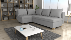 FRONTI Rohová rozkládací sedačka DREAMER světlešedá - SAWANA 84 17396