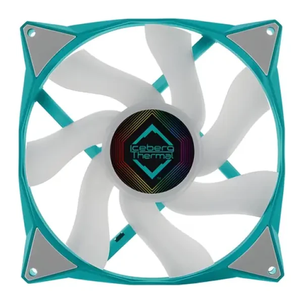 Iceberg Thermal IceGALE ARGB tyrkysová / Ventilátor / 140 mm / Kuličkové ložisko / 1600 RPM / 96 CFM / 4-Pin PWM (ICEGALE14A-D0A)