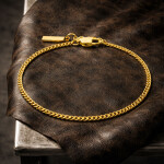 Pánský náramek Mario Gold - chirurgická ocel, Zlatá 15 cm + 2 cm (prodloužení)