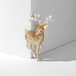 Vánoční brož Swarovski Elements Rudolf 5 - vánoční sob, Zlatá