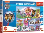Puzzle s hledáním rozdílů Tlapková patrola 4v1 (30, 30, 60, 160 dílků)
