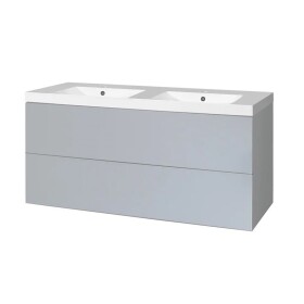 MEREO - Aira, koupelnová skříňka s umyvadlem z litého mramoru 121 cm, šedá CN733M