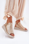 Dámské Sandály Na Klínu Zlaté Mevinette 37
