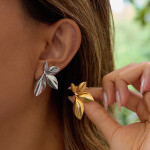 ELENYS Golden Bloom – pozlacené náušnice 18K žluté zlato