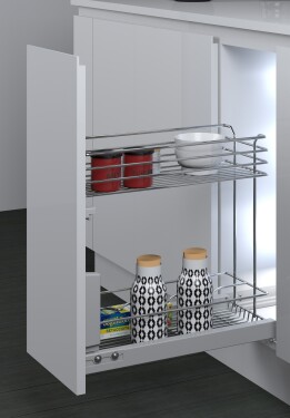 Inoxa výsuvný drátěný koš 400 s tlumením (H26_0540_10)