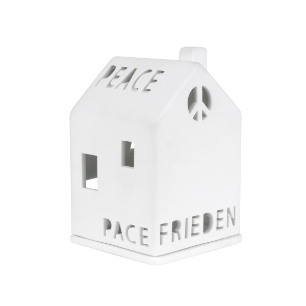 Räder Porcelánový svícen domeček Peace, bílá barva, porcelán