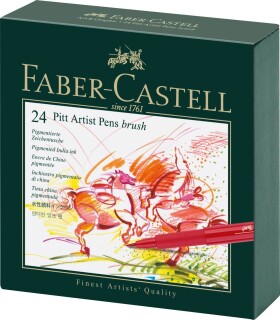 Faber-Castell Umělecký popisovač Pitt Artist Pen Brush Studio Box štětcové, sada 24 ks
