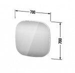 DURAVIT - Zencha Zrcadlo s LED osvětlením, 70x70x5 cm, matná bílá ZE7066000000000