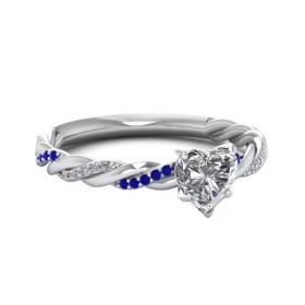 LUNICA Stříbrný prstýnek TŘPYTIVÉ SRDÍČKO Velikost prstenu: 8 (EU: 57-58) 0644_8