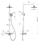 AQUALINE - ARONA sprchový sloup s baterií a napouštěním, černá mat SL210B