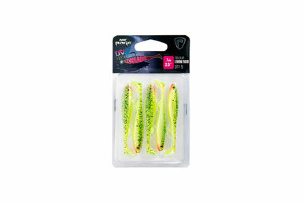 FOX Rage Gumová nástraha Slick Shad 9cm UV Lemon Tiger 5ks (NSC033)