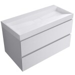 CERANO - Koupelnová skříňka Carole - bílá matná + umyvadlo z lit. mramoru Vita - bílá matná - 100x58x46 CER-668989