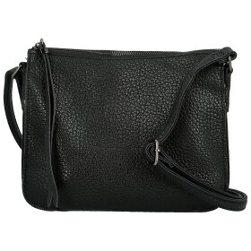 Trendy dámská koženková crossbody kabelka Maewa, černá