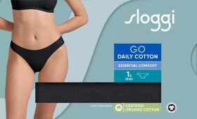 Dámské kalhotky GO Daily Cotton Mini - BLACK - černé 0004 - SLOGGI BLACK M