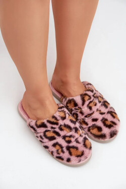 Futrzane Pantofle Dámské Leopard Inblu EK000008 Růžové 36
