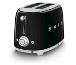 Smeg TSF01BLEU toustovač / topinkovač, 2 toasty, 6 úrovní opékání, zásuvka na drobky, styl. 50. let, černá