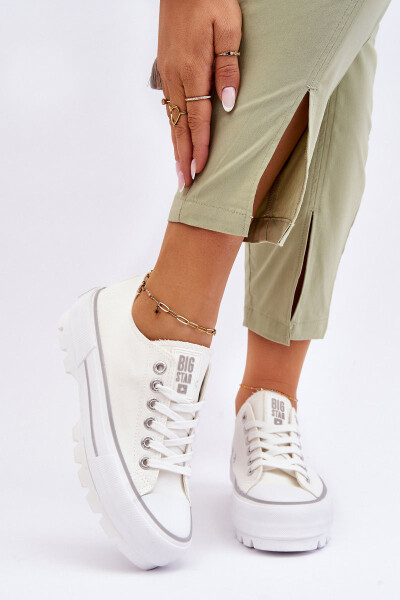 Látkové tenisky na platformě Big Star LL274150 Bílá 40