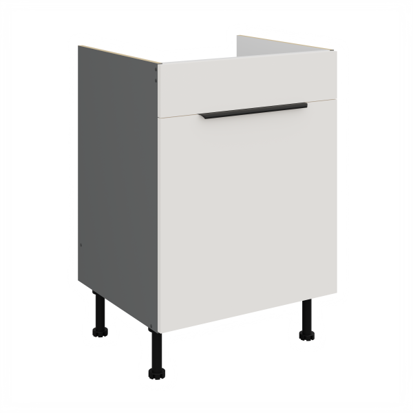 Spodní skříňka pod dřez Aria ANT 60 ZL 1S BB - Premium Box Barva korpusu: Antracit, Barva dvířek: WH - Crystal white AFM