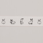 Eulenschnitt Bavlněná stuha Rabbits – 5 m, krémová barva, textil