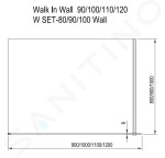 RAVAK - Walk-In Sprchová stěna Walk-in Wall 90, 900x2000 mm, lesklý hliník/čiré sklo GW9W70C00Z1